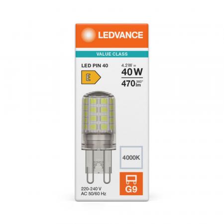 Ledvance G9 LED PIN G9 4,2W wie 40W 4000K universalweißes Licht in Stiftform